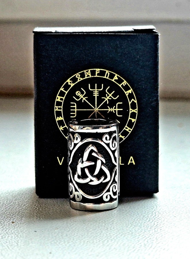 VALHALLA Hair Beads Opener, Viking Beard Bead 316L Steel Silver Stainless Steel Large Runes - Image 4